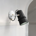 Avtoit | Black/White Cone Wall Lamp Vintage Iron 1-Head Living Room Adjustable Wall Light Lighting Fixture