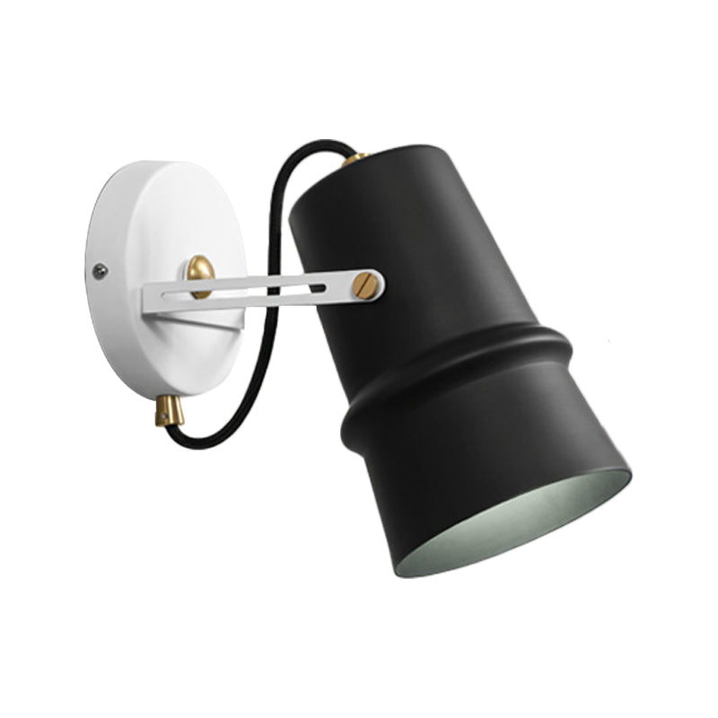 Avtoit | Black/White Cone Wall Lamp Vintage Iron 1-Head Living Room Adjustable Wall Light Lighting Fixture