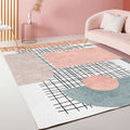 Avtoit | Multicolor Living Room Rug Modernist Geometric and Striped Pattern Rug Polyester Washable Non-Slip Back Pet-Friendly Rug