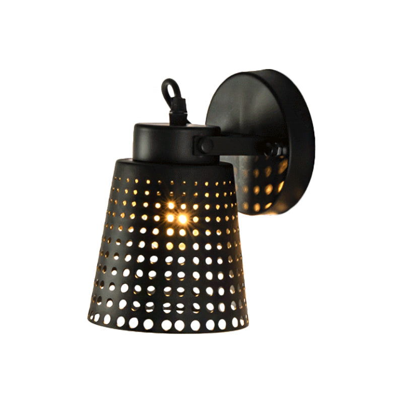 Avtoit | Steel Wall Lamp with Hollow Design Industry 1/2/3-Head Indoor Rotating Wall Lamp in Black