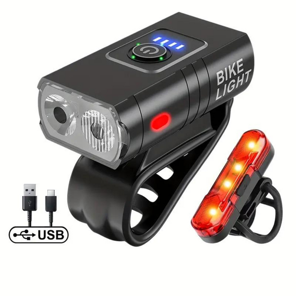 Avtoit | USB Rechargeable LED Bike Lights – 1000 Lumen Front & 500 Lumen Rear, Waterproof