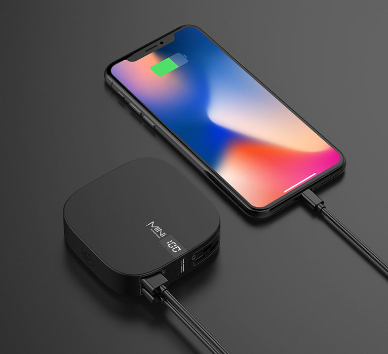 Avtoit | Mini 10000mAh Power Bank with 2.1A Fast Charging, Super Slim, LED Display and Dual USB Output Ports, Support Lightning, Micro and Type-C