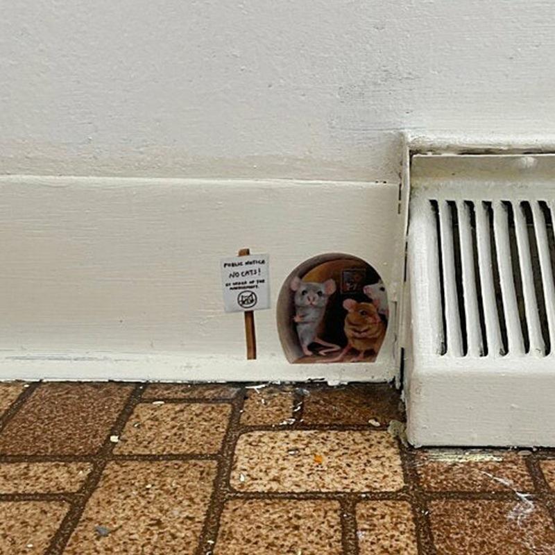 Avtoit | Realistic 3D Mouse Hole Wall Sticker