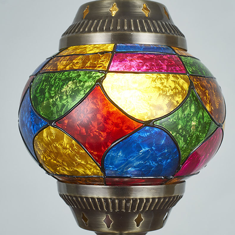 Avtoit | Traditional Tiffany romantic oval iron enameled 1-light table lamp for the bedroom