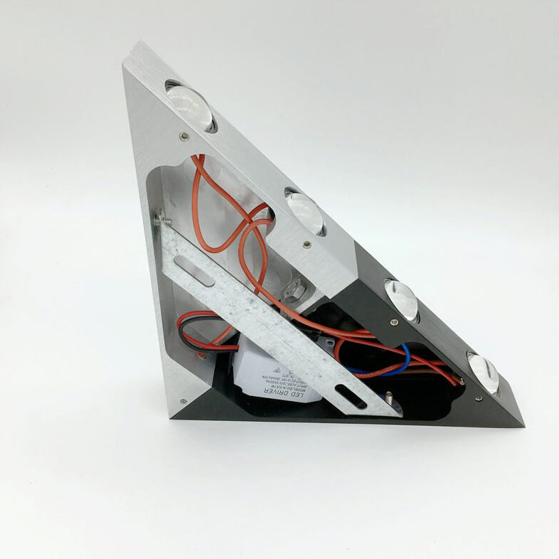 Avtoit | TriLumina Prism LED Wall Light | Creative Pyramid Design | Aluminum & Acrylic | Colored Light Options