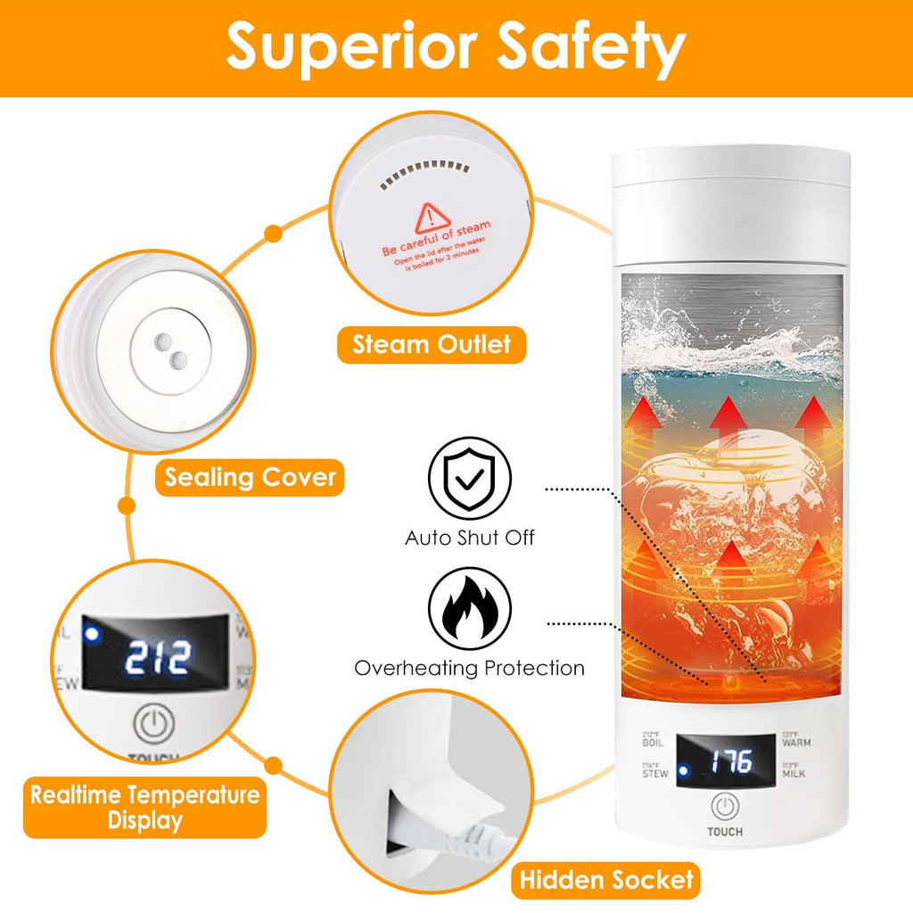 Avtoit | 17Oz Stainless Steel Travel Electric Kettle with 4 Temperature Presets