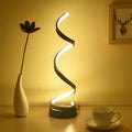 Avtoit | Spiral Ribbon Metal Table Lamp Simplicity Black/White/Gold LED Work Lighting with Round Base in Warm/White Light