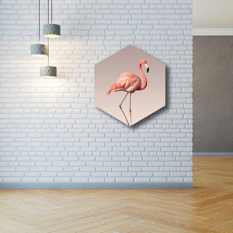 Avtoit | Flamingo Canvas Print Home Interior Photography Tropical Animal Wall Art in Pink, Layered