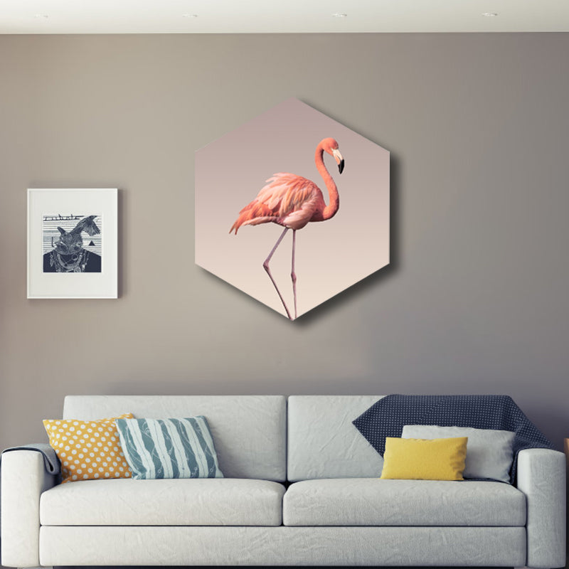 Avtoit | Flamingo Canvas Print Home Interior Photography Tropical Animal Wall Art in Pink, Layered