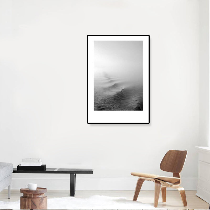Avtoit | Tropical Rocky Bay Seascape Canvas Print Dark Color Texture Wall Art for the Living Room