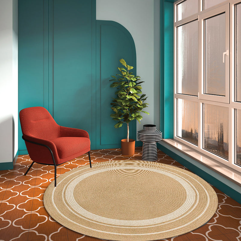 Avtoit | Rustic Solid Color Rug Brown Sisal Carpet Non-Slip Back Washable Pet-Friendly Area Rug for Home