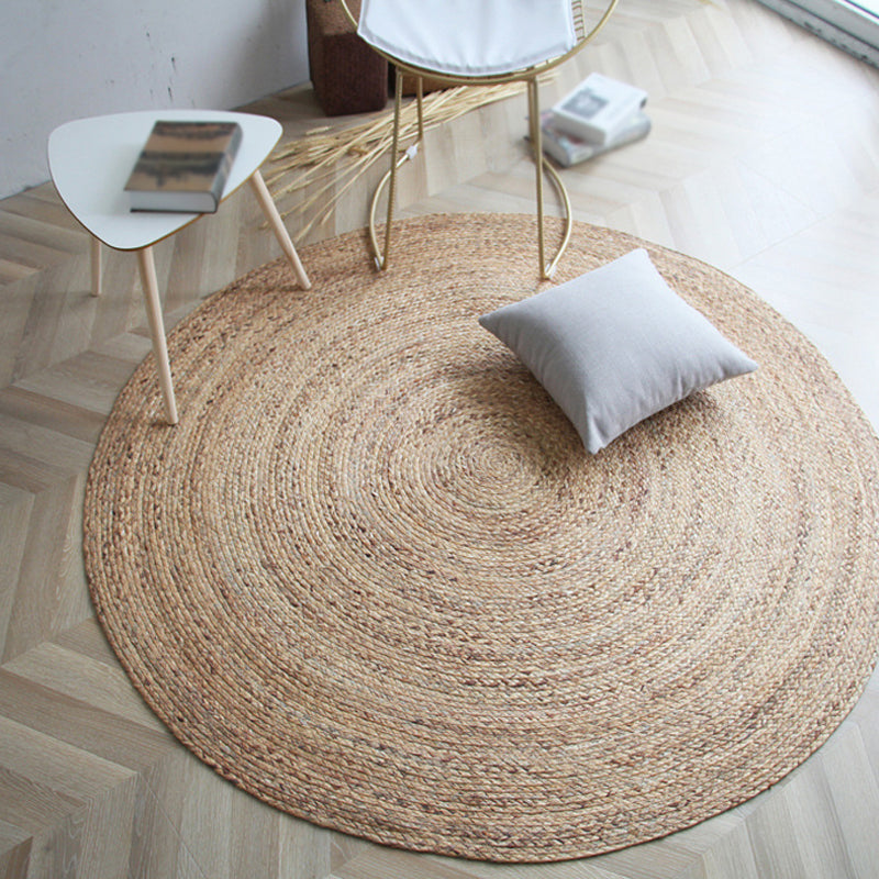 Avtoit | Brown simple rug jute rural rug washable non-slip pet-friendly rug for the living room