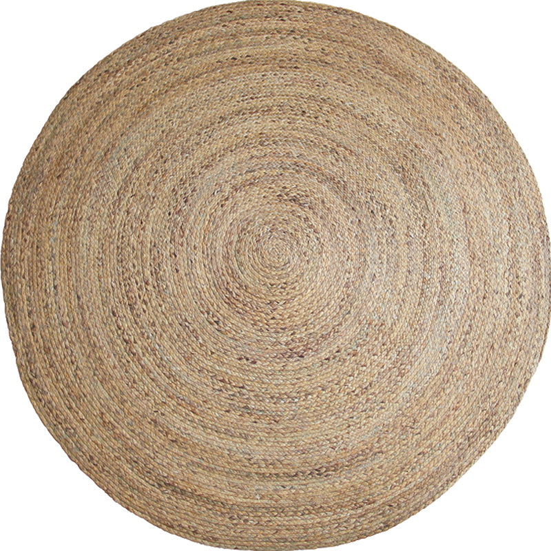 Avtoit | Brown simple rug jute rural rug washable non-slip pet-friendly rug for the living room