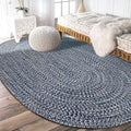 Avtoit | Country Solid Color Carpet Blue Polypropylene Carpet Non-Slip Back Washable Pet-Friendly Rug for Home