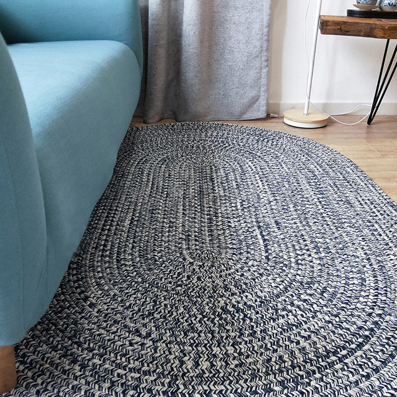 Avtoit | Country Solid Color Carpet Blue Polypropylene Carpet Non-Slip Back Washable Pet-Friendly Rug for Home