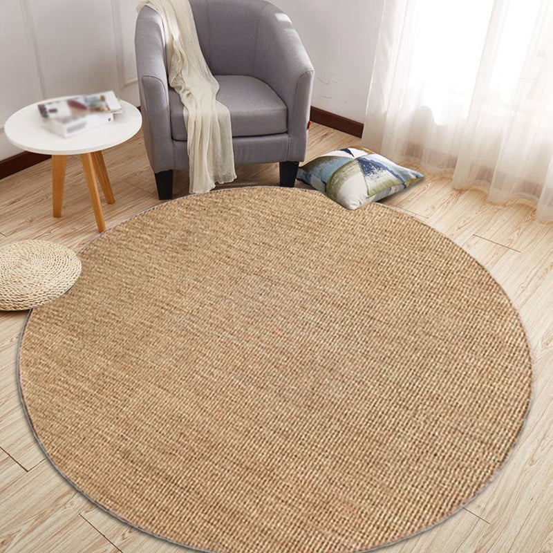 Avtoit | Brown Living Room Rug Rustic Solid Color Carpet Sisal Pet Friendly Non-Slip Washable Area Rug for Decoration