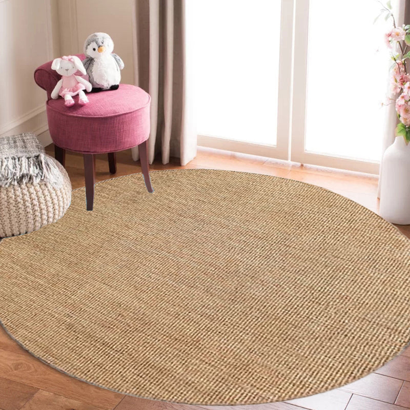 Avtoit | Brown Living Room Rug Rustic Solid Color Carpet Sisal Pet Friendly Non-Slip Washable Area Rug for Decoration
