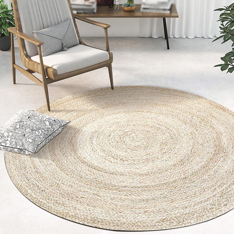 Avtoit | Beige Simple Rug Jute Rustic Rug Washable Non-Slip Pet-Friendly Rug for the Living Room