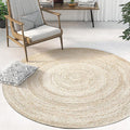 Avtoit | Beige Simple Rug Jute Rustic Rug Washable Non-Slip Pet-Friendly Rug for the Living Room