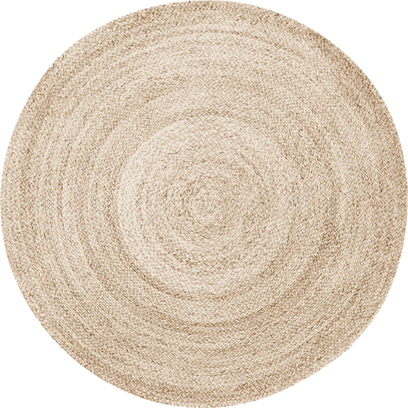 Avtoit | Beige Simple Rug Jute Rustic Rug Washable Non-Slip Pet-Friendly Rug for the Living Room