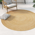 Avtoit | Country Circle Pattern Rug Brown Sisal Carpet Non-Slip Back Washable Pet-Friendly Carpet for Home