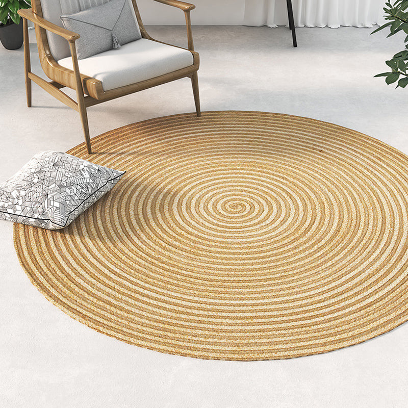 Avtoit | Country Circle Pattern Rug Brown Sisal Carpet Non-Slip Back Washable Pet-Friendly Carpet for Home