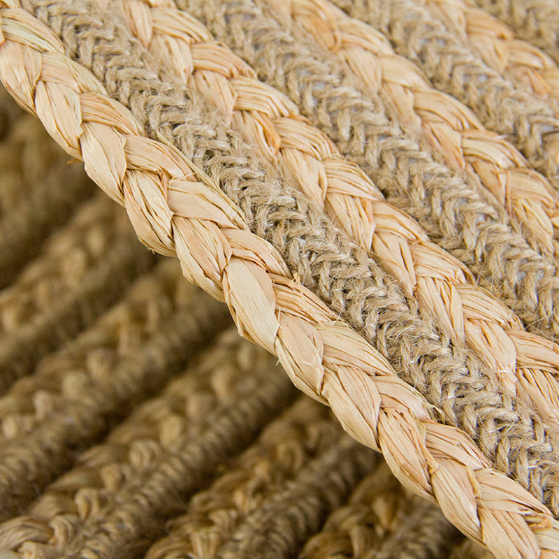 Avtoit | Country Circle Pattern Rug Brown Sisal Carpet Non-Slip Back Washable Pet-Friendly Carpet for Home