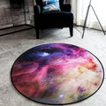 Avtoit | Black Galaxy Pattern Rug Polyester Novelty Rug Washable Non-Slip Pet Friendly Area Rug for Bedroom