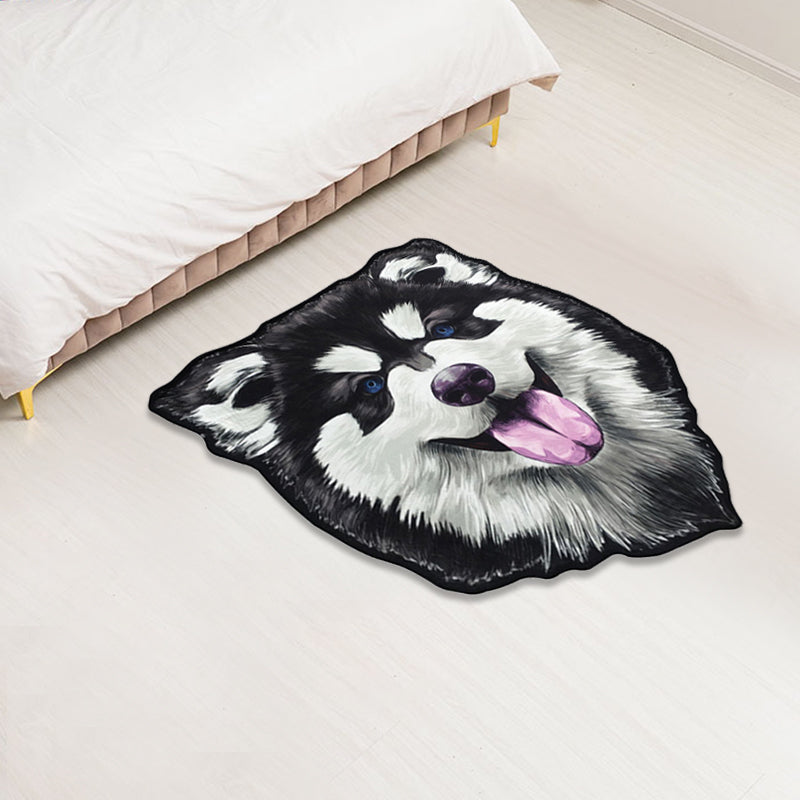 Avtoit | Creative Brown Contemporary Carpet Polyester Dog Pattern Rug Washable Pet Friendly Non-Slip Carpet for Kids Room