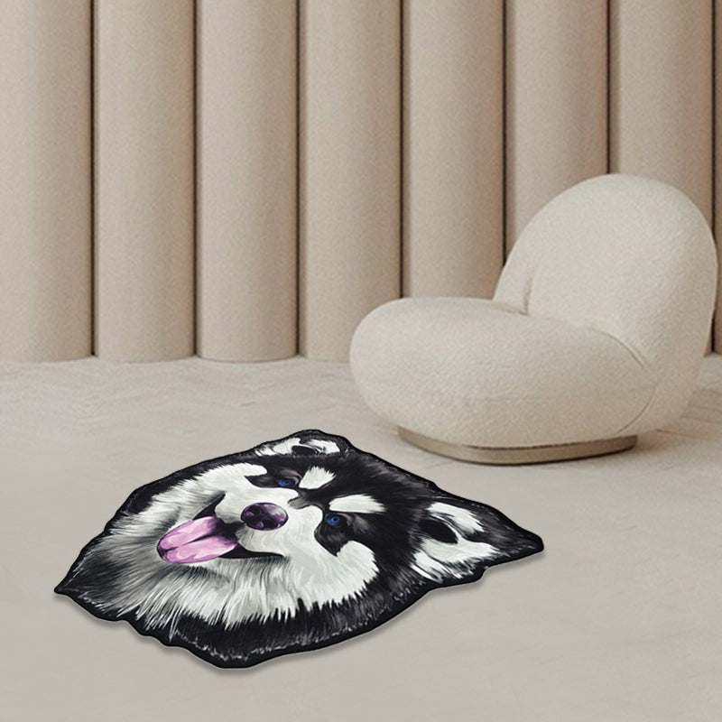 Avtoit | Creative Brown Contemporary Carpet Polyester Dog Pattern Rug Washable Pet Friendly Non-Slip Carpet for Kids Room