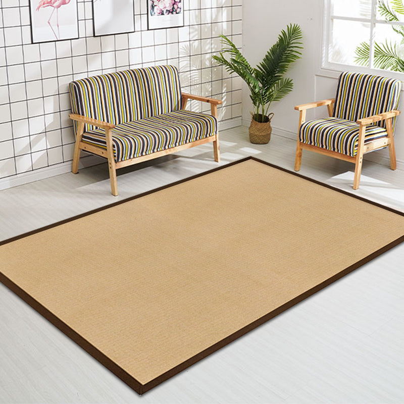 Avtoit | Brown Solid Rug Jute Rustic Rug Washable Non-Slip Pet-Friendly Area Rug for the Living Room