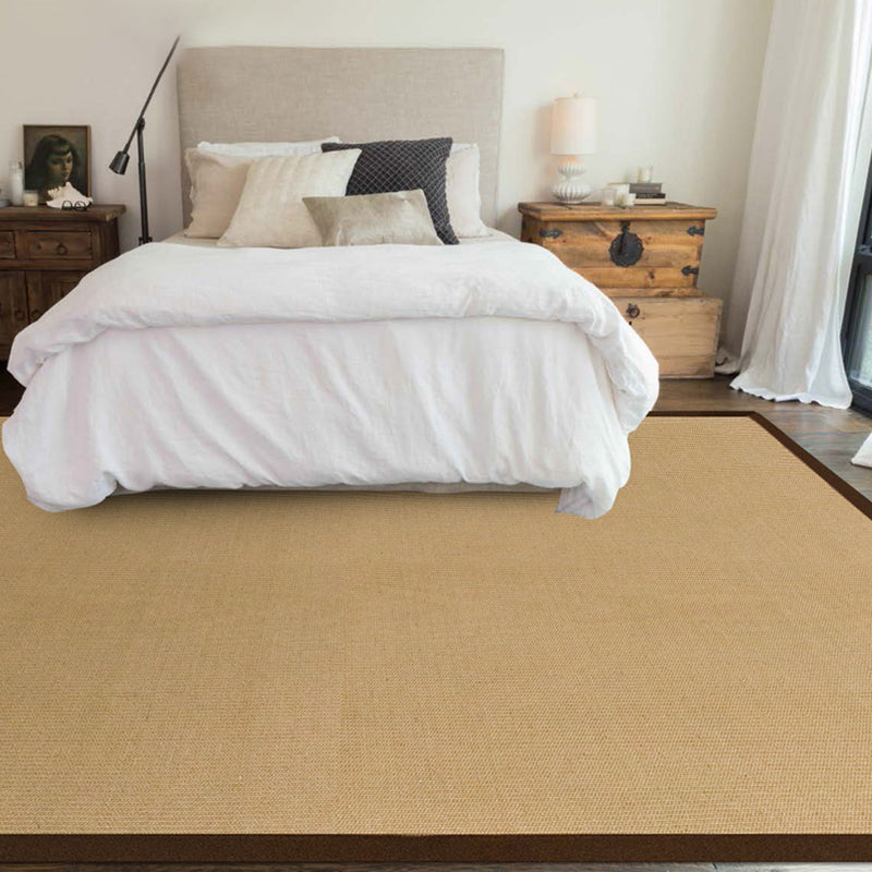 Avtoit | Brown Solid Rug Jute Rustic Rug Washable Non-Slip Pet-Friendly Area Rug for the Living Room