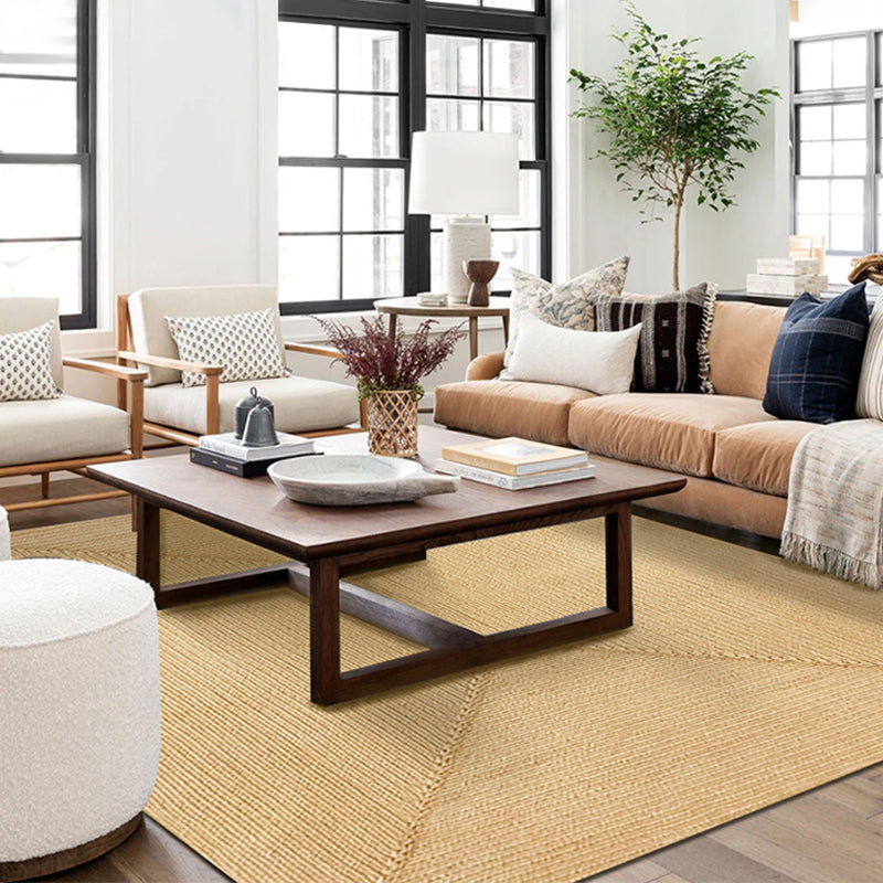 Avtoit | Brown simple rug jute rural rug washable non-slip pet-friendly rug for the living room