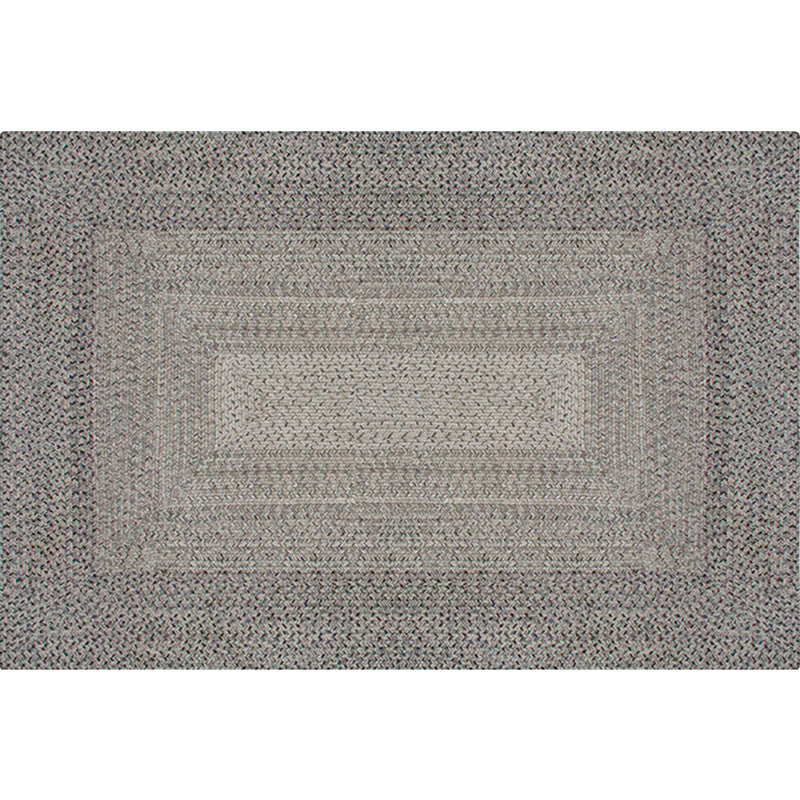 Avtoit | Country Geometric Pattern Area Rug Gray and Black Polypropylene Rug Non-Slip Backing Washable Pet-Friendly Carpet for Home