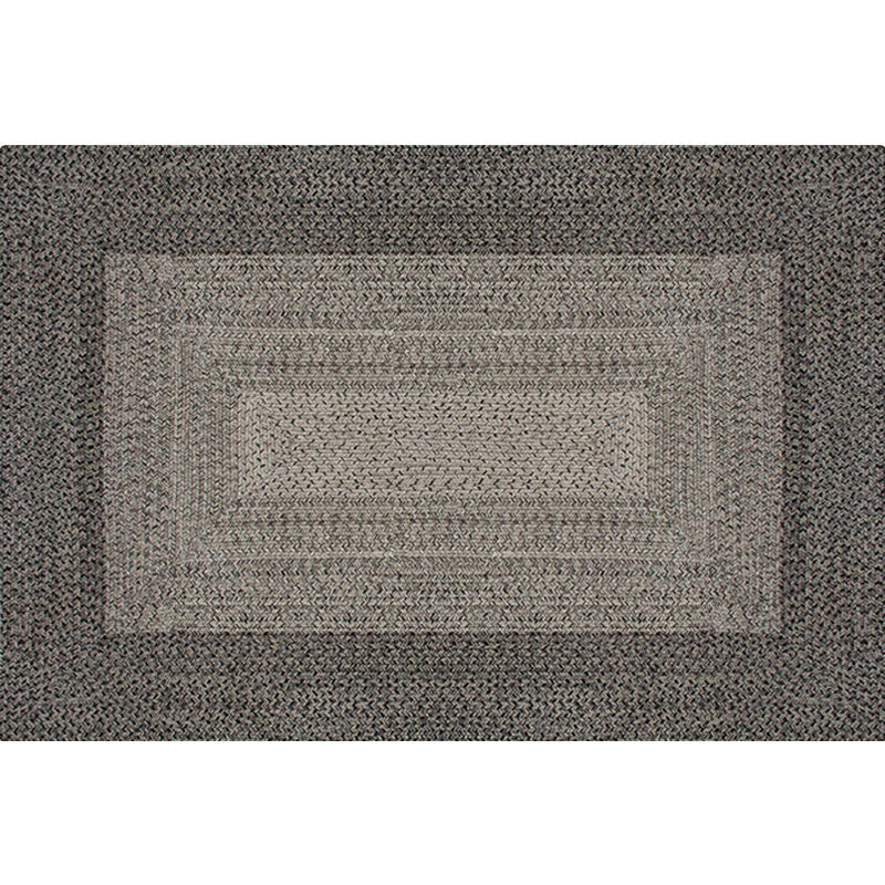 Avtoit | Country Geometric Pattern Area Rug Gray and Black Polypropylene Rug Non-Slip Backing Washable Pet-Friendly Carpet for Home