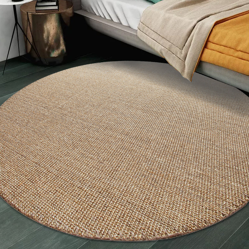 Avtoit | Brown Carpet for Living Room Rustic Solid Color Carpet Sisal Non-Slip Back Washable Pet-Friendly Area Rug