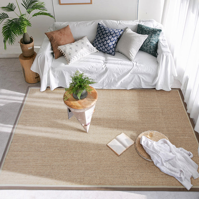 Avtoit | Simple Rustic Carpet Brown Solid Carpet Washable Pet Friendly Non-Slip Back Rug for the Living Room