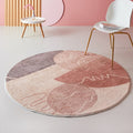 Avtoit | Modernist Abstract Carpet Pink Polyester Carpet Non-Slip Pet Friendly Washable Area Rug for Living Room