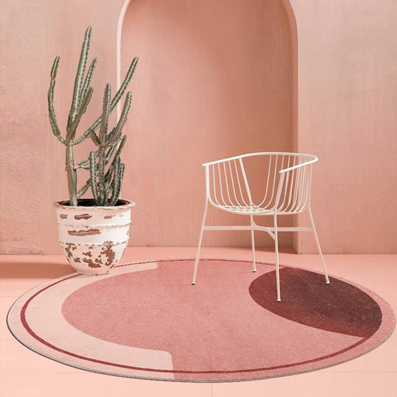 Avtoit | Creative Abstract Carpet Red and Pink Modernism Carpet Polyester Pet Friendly Washable Non-Slip Area Rug for Bedroom