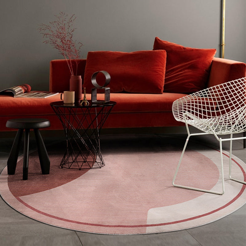 Avtoit | Creative Abstract Carpet Red and Pink Modernism Carpet Polyester Pet Friendly Washable Non-Slip Area Rug for Bedroom