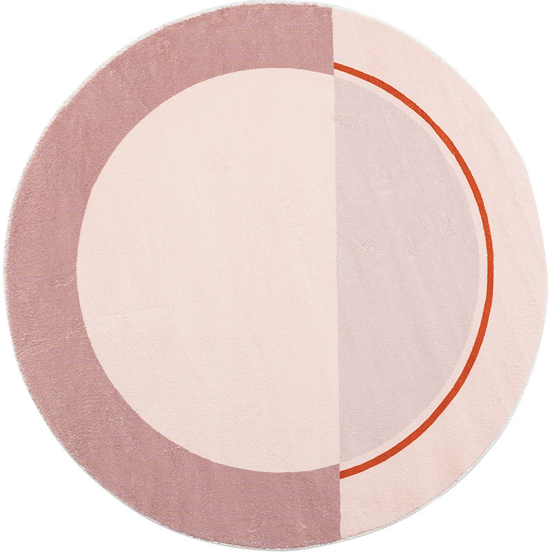 Avtoit | Creative Abstract Carpet Red and Pink Modernism Carpet Polyester Pet Friendly Washable Non-Slip Area Rug for Bedroom