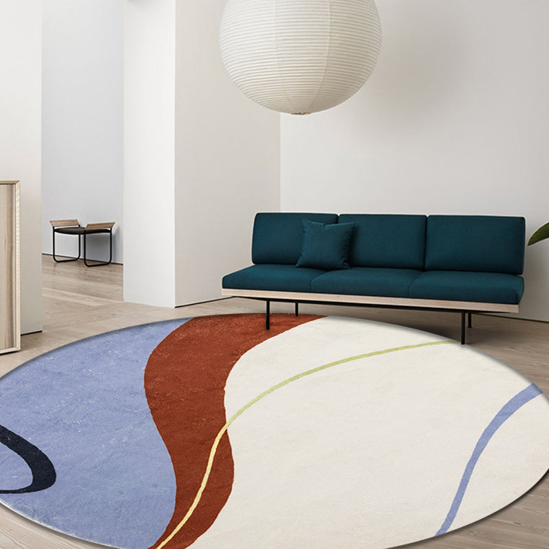 Avtoit | Green and White Abstract Carpet Polyester Modern Carpet Pet Friendly Washable Non Slip Runner for Living Room