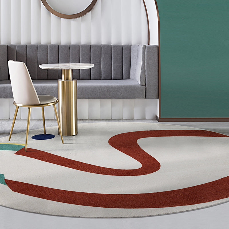 Avtoit | Green and White Abstract Carpet Polyester Modern Carpet Pet Friendly Washable Non Slip Runner for Living Room