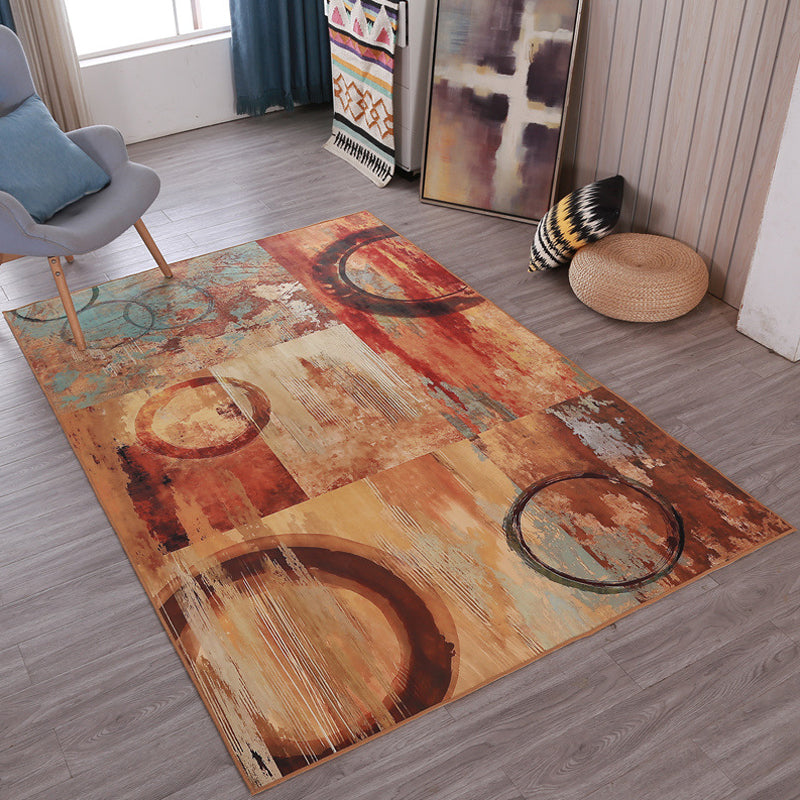 Avtoit | Multicolor Abstract Carpet Polyester Industrial Carpet Pet Friendly Washable Non-Slip Rug for Living Room