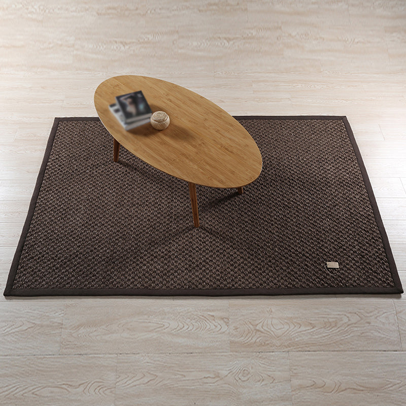 Avtoit | Rustic Solid Color Rug Dark Brown Sisal Rug Non-slip Pet Friendly Washable Area Rug for Living Room