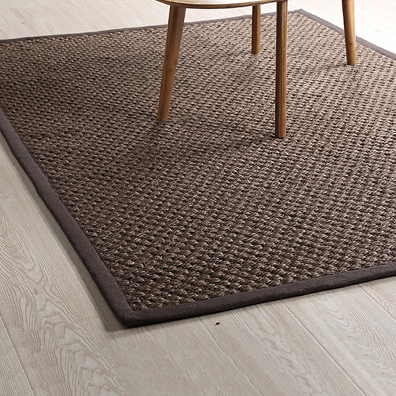 Avtoit | Rustic Solid Color Rug Dark Brown Sisal Rug Non-slip Pet Friendly Washable Area Rug for Living Room