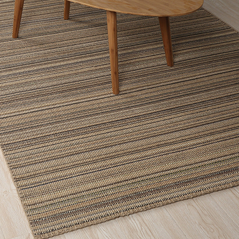 Avtoit | Brown Living Room Rug Landscape Striped Pattern Rug Jute Washable Anti-Slip Flooring Pet-Friendly Rug