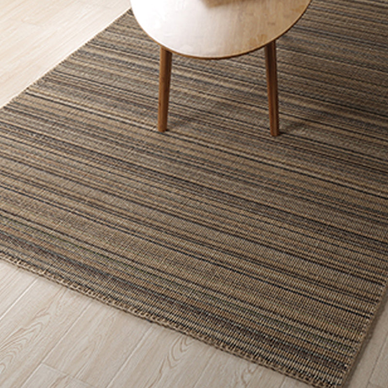 Avtoit | Brown Living Room Rug Landscape Striped Pattern Rug Jute Washable Anti-Slip Flooring Pet-Friendly Rug
