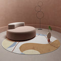 Avtoit | Modernist Color Block Carpet Brown Polyester Carpet Non-Slip Pet-Friendly Washable Area Rug for Living Room