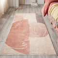 Avtoit | Creative Abstract Carpet Red and Pink Modernism Carpet Polyester Pet Friendly Washable Non-Slip Area Rug for Bedroom